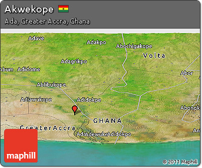 Satellite Panoramic Map of Akwekope