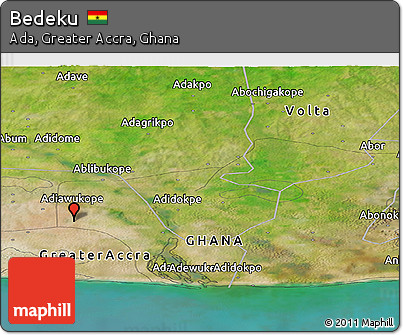 Satellite Panoramic Map of Bedeku