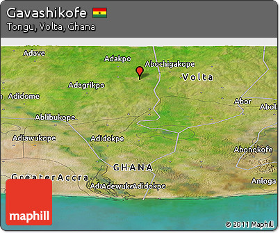 Satellite Panoramic Map of Gavashikofe