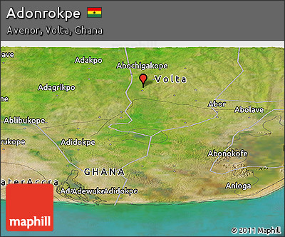 Satellite Panoramic Map of Adonrokpe