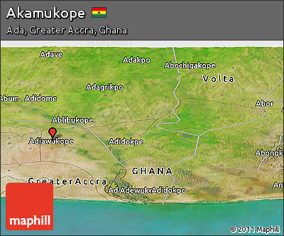 Satellite Panoramic Map of Akamukope