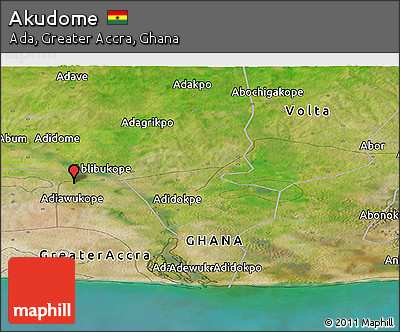 Satellite Panoramic Map of Akudome