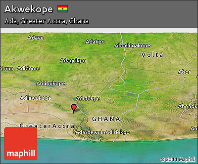 Satellite Panoramic Map of Akwekope
