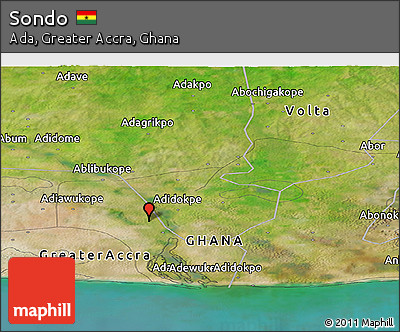 Satellite Panoramic Map of Sondo