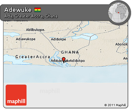 Shaded Relief Panoramic Map of Adewuke