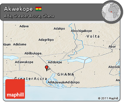Shaded Relief Panoramic Map of Akwekope