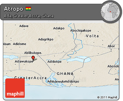 Shaded Relief Panoramic Map of Atropo