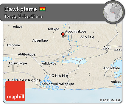 Shaded Relief Panoramic Map of Dawkplame