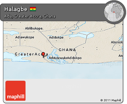 Shaded Relief Panoramic Map of Halagbe