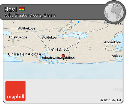 Shaded Relief Panoramic Map of Havi