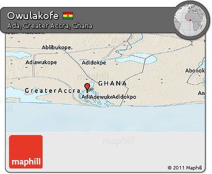 Shaded Relief Panoramic Map of Owulakofe