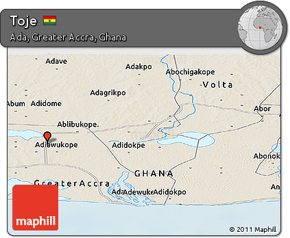 Shaded Relief Panoramic Map of Toje