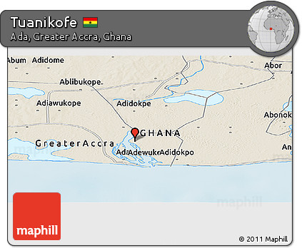 Shaded Relief Panoramic Map of Tuanikofe