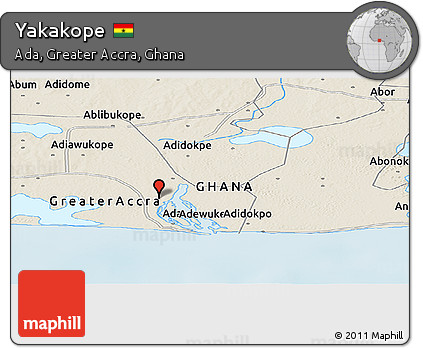 Shaded Relief Panoramic Map of Yakakope