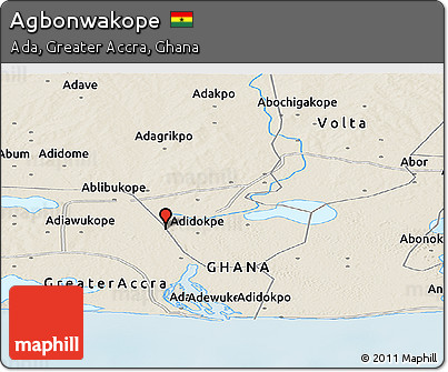 Shaded Relief Panoramic Map of Agbonwakope
