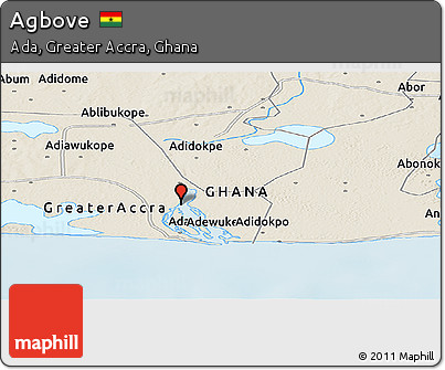 Shaded Relief Panoramic Map of Agbove