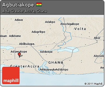 Shaded Relief Panoramic Map of Agbutiakope