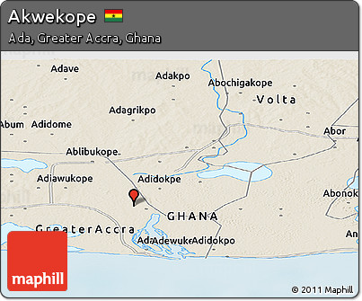 Shaded Relief Panoramic Map of Akwekope