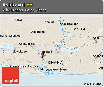 Shaded Relief Panoramic Map of Asidowui