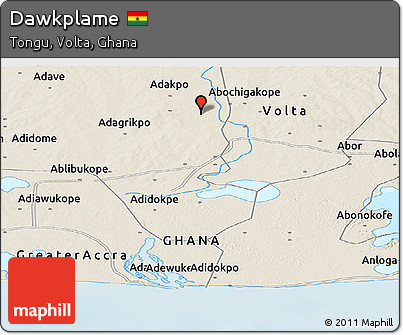 Shaded Relief Panoramic Map of Dawkplame