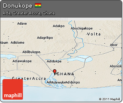 Shaded Relief Panoramic Map of Donukope