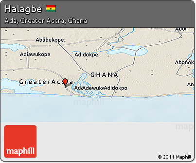 Shaded Relief Panoramic Map of Halagbe