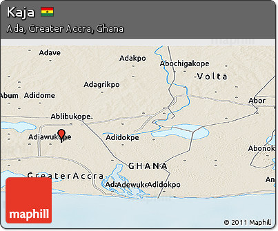 Shaded Relief Panoramic Map of Kaja