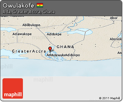 Shaded Relief Panoramic Map of Owulakofe