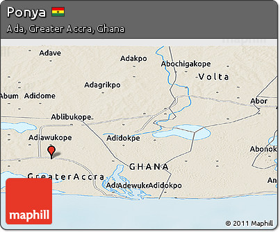 Shaded Relief Panoramic Map of Ponya
