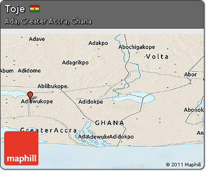 Shaded Relief Panoramic Map of Toje