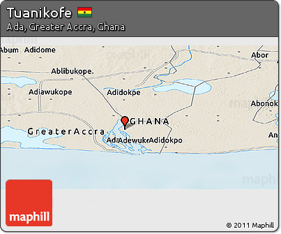 Shaded Relief Panoramic Map of Tuanikofe