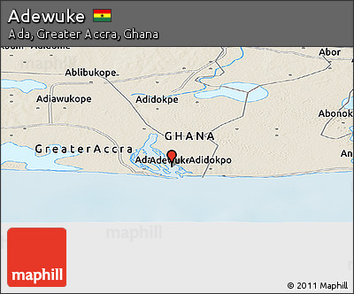 Shaded Relief Panoramic Map of Adewuke