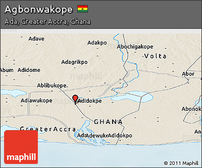 Shaded Relief Panoramic Map of Agbonwakope