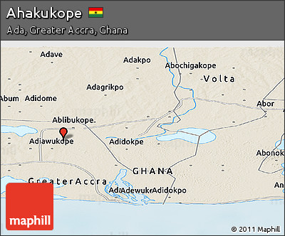 Shaded Relief Panoramic Map of Ahakukope