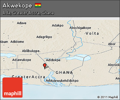 Shaded Relief Panoramic Map of Akwekope