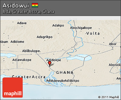 Shaded Relief Panoramic Map of Asidowui