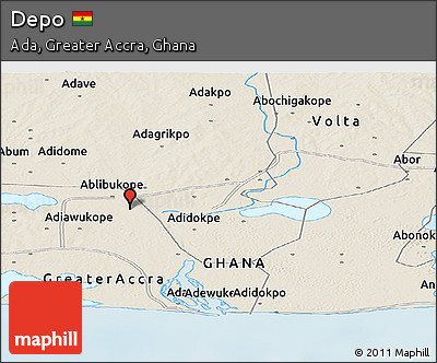 Shaded Relief Panoramic Map of Depo