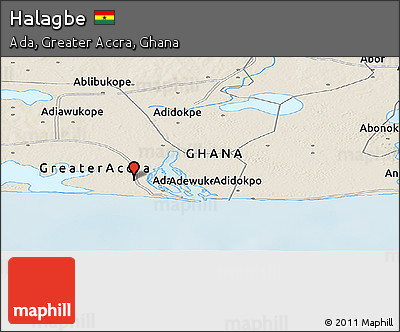Shaded Relief Panoramic Map of Halagbe