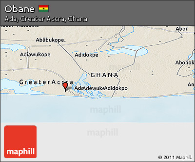 Shaded Relief Panoramic Map of Obane
