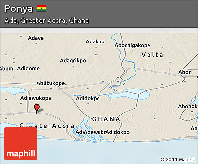 Shaded Relief Panoramic Map of Ponya
