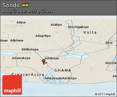 Shaded Relief Panoramic Map of Sondo