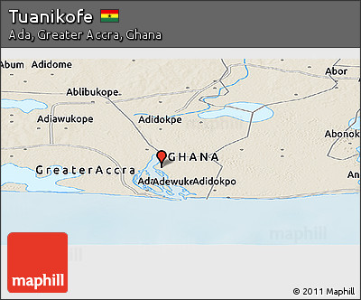 Shaded Relief Panoramic Map of Tuanikofe