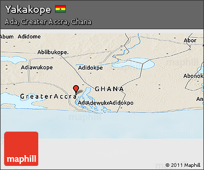 Shaded Relief Panoramic Map of Yakakope