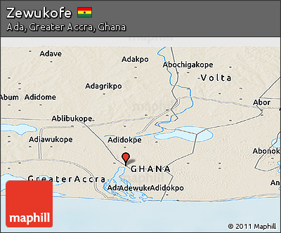 Shaded Relief Panoramic Map of Zewukofe