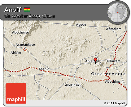 Shaded Relief 3D Map of Anoff