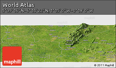 Satellite Panoramic Map of the Area around 5°&nbsp;56'&nbsp;49"&nbsp;N,&nbsp;0°&nbsp;46'&nbsp;30"&nbsp;W