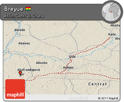 Shaded Relief Panoramic Map of Breyue
