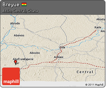 Shaded Relief Panoramic Map of Breyue