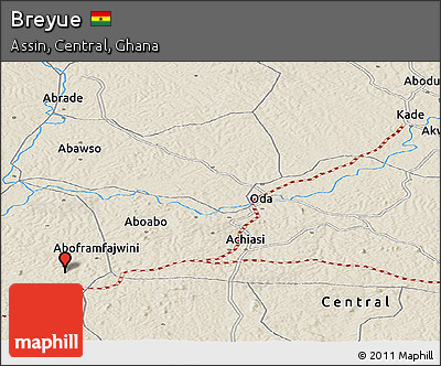 Shaded Relief Panoramic Map of Breyue