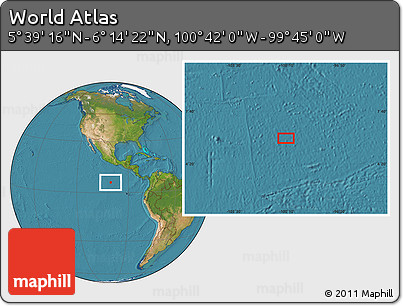 Satellite Location Map of the Area around 5° 56' 49" N, 100° 13' 29" W